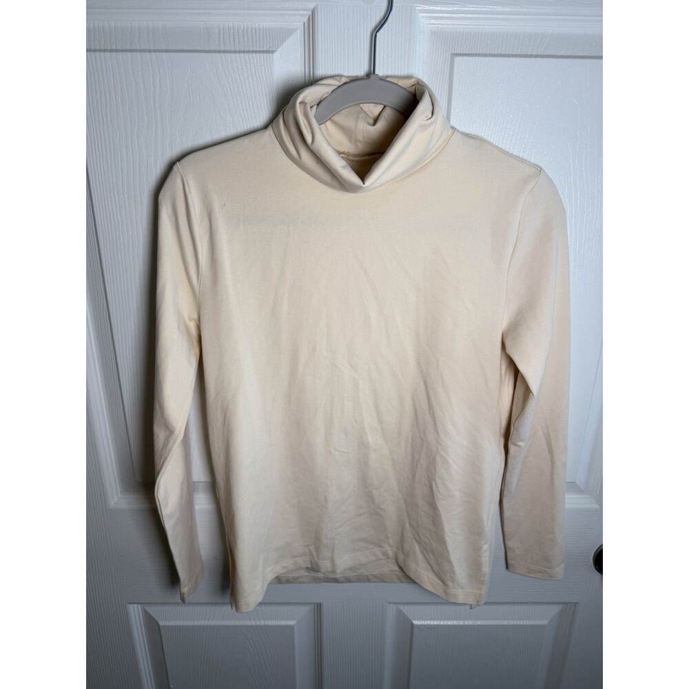 Tradlands Monty Cream Boxy Turtleneck Shirt Size XS Basics Capsule Wardrobe